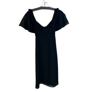 Alice Temperley for Target Black Short Sleeve Swiss Dot Midi Dress Juniors 3